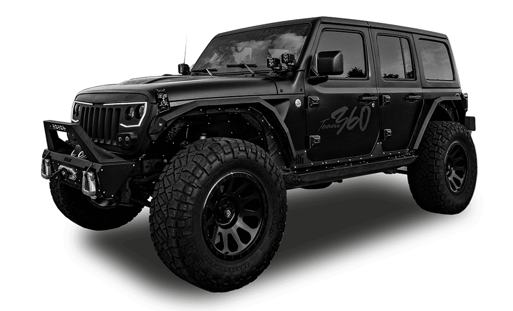 Custom wrapped Jeep representing family owned business