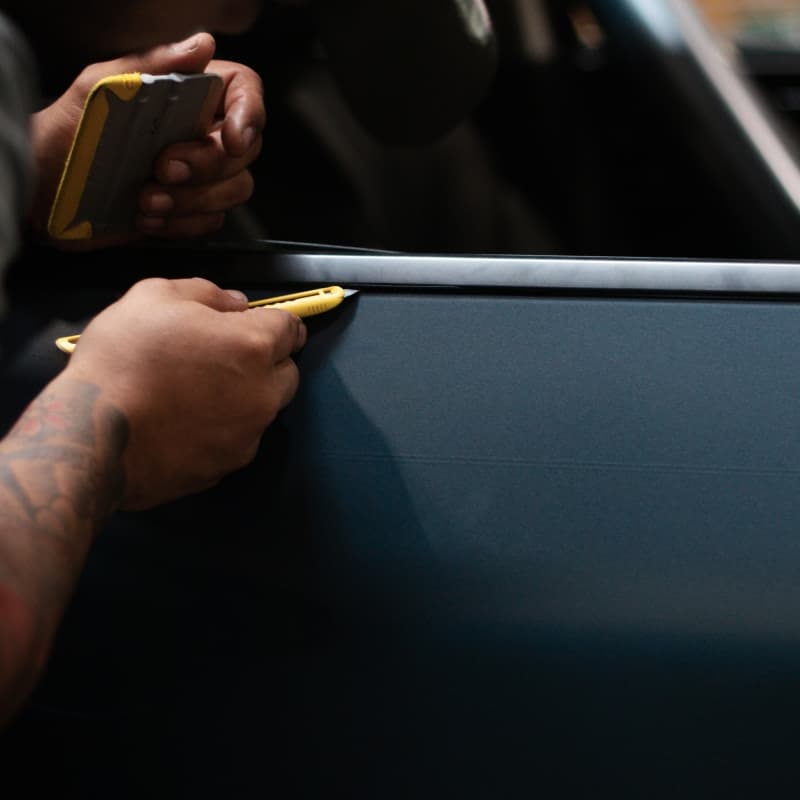 Precision cutting during vinyl wrap installation